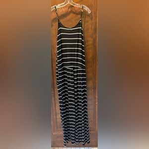 12 Pm By Mon Ami Black and White Striped Jumpsuit